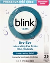 Blink Tears Mazání očí Kapky Mírně středně suché oko, 25 Pk - 0.01 oz, Balení po 2