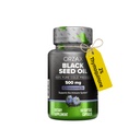 ORZAX Black Seed Oil Cold Pressed 100% čisté 124; Non- GMO - Bohaté na Omega 3 6 9 & Thymoquinone Oil 124; Black Cumin Nigella Sativa Oil pro imunitní podporu, vlasy, kůže, obličej (500 mg - 60 Softgel Kapsle)