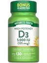 Nature 's Truth Vitamin D3 5000 IU Softgels CLAS124; 130 Count CLAS124; High Potency CLAS124; Non- GMO & Gluten zdarma dodatek