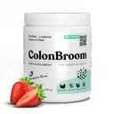 ColonBroom Psylium Husk Powder (Strawberry) - Colon Cleanse for Bloating Relief & Gut Health - Colon Broom Fiber Powder Drink - Vegan, gluten zdarma, Non-GMO Fiber Powder Dodatek, 50 Služeb
