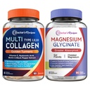 Lékařské recepty Komplex kolagenu a Glycinát hořčíku, Omlazení celého těla, Relax & Reliéf, Kolagenové kapsle 90 ct & Magnesium Kapsle 90 ct