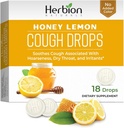 HERBION Naturals Kašel Kašel Kašel, Dietní dodatek, Mýdlo Kašel, pro dospělé a děti nad 6 let, žádný umělý příchuť, žádná přidaná barva (18 Počet (balení po 1), Med Lemon)