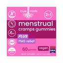 Menstruační třecí období Gummies True Roots current 124; PMS Supplement for Women current 124; Zdravý tok current 124; Flo PMS menstruate cycle relief, Cramping and Bloating current 124; Vegan & Natural Flavors current 124; 60