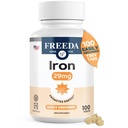 Freeda Ferrous Fumarate - Jemné železné tablety pro podporu energie a červených krvinek, Kosher, Vegan, Easyto- spolknout, Ideální pro ženy a muže (100 tablet)