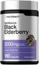 Horbäach Black Elderberry CLAS124; 3000mg Kapsle CLAS124; 180 Count CLAS124; Non-GMO, gluten Free CLAS124; Sambucus Extract Supplement