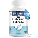 Freeda vápník Citrát - Kosher Vegan Bone Strength Supplement - Podporuje hustotu kostí a svalovou funkci - vápník 1000mg na servírování - Žádný přidaný vitamin D - (100 tablet)