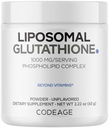 Codeage Liposomal Glutathione Powder - 1000 mg Vegan Reduced L- Glutathione per Serving, Liposomal Delivery - 2- Month Supply - Unflaried - Fosfolipid - Non- GMO gluten- Free - 2.22 Oz