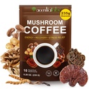 Houbová káva (235g Supersize), 10 Superfood Houby Směs pro energii, Recovery & Focus, Organic Instant Coffee Powder with Lion 's Mane, Reishi, Chaga, Cordyceps, 8.28 OZ