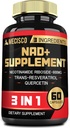 3in1 NAD + dodatek 1200Mg - Nicotinamid Riboside s Trans Resveratrol & Quercetin - Buněčná aktivita, imunita, stárnutí zdraví - 60 Počet dodávek na 30 dní