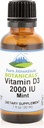 Čisté horské Botanikálie Ochucené vitamíny D Kapky - Máta Ochucené tekutý vitamín D3-2000iu per Serving - 1oz láhev