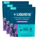 Liquid I.V. ® Hydration Multiplier - Concord Grape CLAS124; Electrolyte Powder Drink Mix CLAS124; 3 balení (48 porcí)