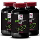 Anti šedé vlasy kapsle - ANTI GRAY HAIR COMPLEX - Vibrační barva, šedé vlasy řešení, Barva reawakening, Přírodní tón, Vlasové pigmenty oživení, Čerstvý tón, Šedé vlasy podpora 3 Lahve 180 Kapsle