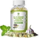Lukaree Oregano Oil Kapsle s černým semenným olejem, Česnekový olej, Vitamin D3 E, 99% vysoce koncentrovaný karvatrol - Antioxidant, Imunitní a stravitelná podpora *, 120 Softgels Caps, 60 Day Supply, Non GMO S124; GMP