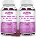 2 Pack Glucosamine Chondroitin Gummies Extra Strength w / MSM, Elderberry, Hyaluronic Acid- Chewable Joint Supplement for Women, Men, Adults- Antioxidant Support for Joint Comfort & Mobility