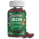 Železný doplněk pro děti - 5 mg Dětské gumy s vitamínem C - Great-Ochutnávající gumy Grape Flavor - Podporuje imunitní zdraví a pomáhá s deficitem železa - Vegan, Kosher, Non- GMO - 60 Počet