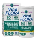 Vital Planet - Vital Flora Muži nad 55 Denní Probiotika, 60 Milionů CFU, Diverse Strains, Organic Prebiotics, Imunitní podpora, Digestive Health Seclable Probiotika pro muže, 30 Kapsle