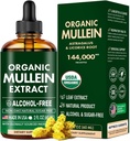 Mullein Drops for Lungs, Mullein Leaf & Licorice Extract Support Lung Cleanse & Zdravé dýchání, Organic Mullein Leaf tinktura Bylinný dodatek, No Additives Mullein Extract Drops 2 fl Oz 60Ml