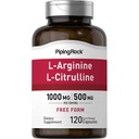 Piping Rock L-Arginine L-Citrulin doplněk 1500 mg 124; 120 Kapsle 124; Volný formulář pilulky 124; pro muže a ženy 124; Non- GMO, gluten zdarma