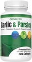 Odorless Česnek a Parsley Softgels podle GL Nutrition CLAS124; All- Natural Detox, který zvyšuje imunitu a metabolismus, podporuje srdeční zdraví a Cholesterol úrovně 100: 1 Extract CLAS124; 100 Počet