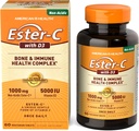 American Health EsterC s D3 Kostní imunitní komplex Vegetariánské tablety 24hodinová imunitní podpora 1000 mg EsterC 5000 IU Vitamin D3 Non Acidic Vitamin C Service, 60 Počet