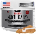 iHeartDogs 24- in-1 Senior Multivitamin Daily + Total Health Support Powder with Probiotics, Omega33, Glucosamine, Houby & Bone Broth- 60 Servings