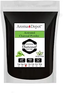Aroma Depot 8 oz. Kokosový aktivovaný Charcoal Powder - Podporuje zdraví, Vegan, Non- GMO, žádné přísady, potravinová třída, bělení zubů prášek, Charcoal pro obličeje Scrub, a Mýdlo Making. (8 oz.)