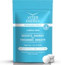Viter Energy 40 mg Coffeine Mints - Cukr zdarma, B Vitamíny, Vegan, Posiluje rychlé energetické upozornění zaměření, Caffeinated Nootropic Doplněk pilulky (Wintergreen Flavor, 8oz, Bulk Bag)