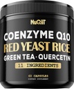 Red Yeast Rice 13500mg Green Tea 4500mg Quercetin 4500mg Dodatek & Více - Podpora zdraví srdce, imunitní systém & Tělesná bilance - 60 Kapsle