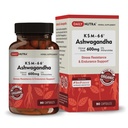 DailyNutra KSM- 66 Ashwagandha 600mg Organic Root Extract - dodatek vysoké potence s 5% Witanolides current124; Relieves Únava, Podporuje relaxaci, Focus, Energy, & Muscle Growth (90 Kapsle)