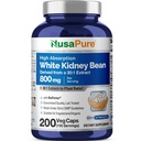 NusaPure White Ledviny Fazole 30: 1 Extract, 800 mg Ekvivalentní k 24 000 mg 200 Vegan Kapsle - Bioperin - (Vegan, Non- GMO)