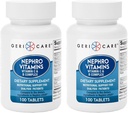 GeriCare Nephro Vitamin C & B Complex Tablety, 100 Počet - Denní ledvina Zdraví & Energie Podpora, Imunitní systém Boost, Antioxidant Protection & Metabolismus Podpora (Balení 2)