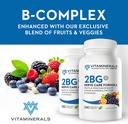 Vitaminerals 2BG + ™ B Complex Immunication Support High Potency B Complex CLAS124; Fruits & Veggies Blend CLAS124; 120 Veggie caps