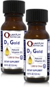 QNL D3 Gold - Vitamin D Liquid Drops - Kostní doplněk - Nabízí kardiovaskulární a imunitní podporu - Premium Health & Wellness Product - 0.43 fl oz (2 Pack)