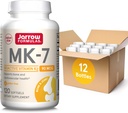 Jarrow Vibras MK-7 90mcg-Bioactive Forma of VIT K2-120 Servings (Softgels) -for Bone & CV Health- VIT K2 MK-7 Dietní Supp MK-7-Gluten Free, 12 Pack