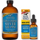 Přirozená cesta Silver Wings dodatek - Koloidní stříbro 500 ppm (16 fl.oz / 480 ml) Plus koloidní stříbro 500 ppm (1 fl.oz / 30 ml)