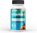 Yuda Quercetin doplňky s vitaminem C 1000mg - Super C vitamin & Quercitin Formule pro imunitní podporu obohacené o Elderberry & Rose HIPS - Podporuje zdravou imunitní odpověď - 90 Tablety