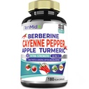 Cayenne Pepper doplňky Extract Kapsle, 180 Kapsle & Berberine, Apple, Kurkumin Kurkumin, Hořký Melon, ženšen, Mléko Thistle 124; Podporuje srdeční zdraví, Promotes Digestivní funkce
