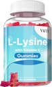 VAITE L- Lysin 800mg gumy s vitaminem C - kůže, rty a studená sousta * Podpora žen - Lysin pro dospělé, podporuje Tissue zdraví a imunitní systém, Aminová kyselina a komplexní doplňky, 60 Vegan žvýkací
