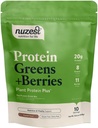 Nuzest - Protein Green + Berries - Superfood Powder - Plant Protein Blend - 300g / 10.6 oz Pouch (10 Služeb) (kakao, 300g)