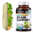 BIO KRAUTER Brain Support Supplement - 100 hrabě - 1300 mg Směs Ashwagandhy, Panax Ginseng a Ginkgo Biloba - Vegan, No Fillers