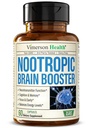 Nootropics Brain Support Supplement - Nootropic Brain Booster pro lepší soustředění, koncentraci a paměť. Mozek Nootropic pro zdraví mozku, Mood & Energy Support. Non-GMO. Vyrobeno v USA. 60 Tobolky