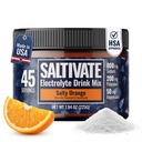 Zero Sugar Electrolyte Powder 124; Salty Orange Hydration (with Stevia) Yellow 124; High Sodium Draslík Magnesium Electrolytes for Fasting, POTS, Sweat Recovery Yellow 124; Makes 45 Serving of 32 Fl Oz Yellow 124; Made in USA