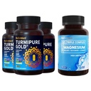 BioEmblim Triple Magnesium Complex a BioEmblim Kurkumin s klinicky studovaným TurmiPine - Společná podpora, Zdravé Zánět Turmerické doplňky