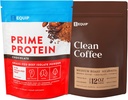 Equip Foods Prime Protein Powder Chocolate & Gold Standard Čistá káva