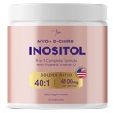 QSTA Myo-Inositol & D-Chiro Inositol Dodatek pro ženy 4100mg (40: 1 poměr) - 9-in-1 Hormonal & Metabolic Podpora s PCOS Multivitamins. Inositol Práškový dodatek pro rovnováhu hormonů