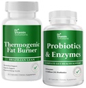 DR VITAMIN ŘEŠENÍ Thermogenní spalovač tuků & Probiotika Dědičné Enzymy s Prebiotika pro stravitelné zdraví a nadýmání Relief pro ženy a muže - Bundle 90 Caps