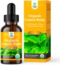 Organic Lemon Balm Liquid Extract for Immunication Support - Lemon Balm Tincture for Mood & Relaxation Support - Organic Tincture Leaf Kapky pro dospělé a děti Dietní dodatek - 2OZ - 120 Day Supply