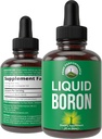 Tekutý boron dodatek pro muže a ženy. V USA. Vegan + iontové stopové minerální kapky s vysokou biologickou dostupností pro kosti, společné zdraví. Nulový cukr, žádná hořká chuť. Komplexní boronové doplňky