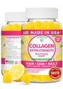 Lunakai USA Made Collagen Peptides Gummies - 200mg Non- GMO Anti- Aging Formule s biotin, zinek, vitaminy C & E pro vlasy, kůže a nehty, 60ct
