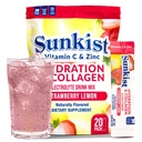The Frozen Bean Sunkist Kolagen Drink Mix - Hydratace Jahodový Lemon Electrolyte Drink pro ženy s vitamínem C, zinek, kolagen Peptidy, přirozeně ochucené - 20 Pack
